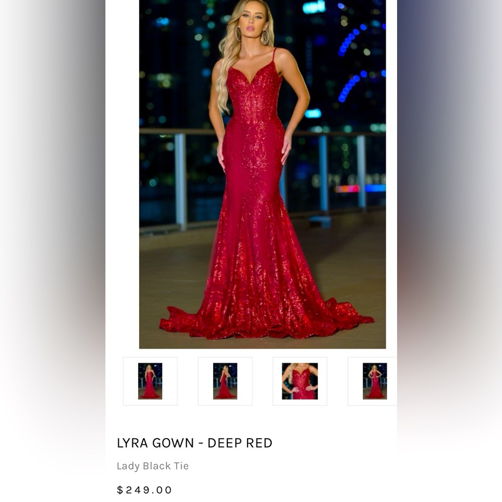 Elegant Red Sequin Evening Gown, Prom Dress, Homecoming dress